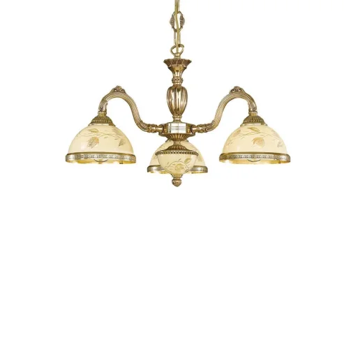 Люстра подвесная  L 6308/3 Reccagni Angelo жёлтая на 3 лампы, основание золотое в стиле классический  фото 3